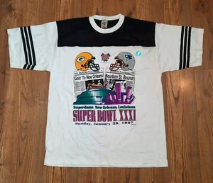 NEU Vintage Alore Super Bowl XXXl Shirt Herren XL Green Bay Packers/Patriots 1997 - Bild 1 von 4