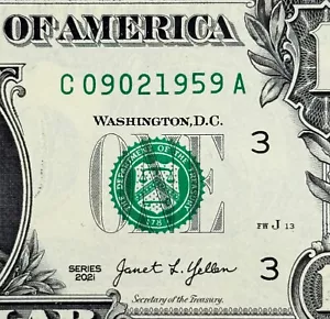 September 2nd, 1959 Birthday Anniversary Fancy Serial Number Uncirculated Dollar - Picture 1 of 3