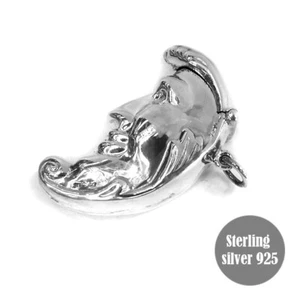 Moon Face Vesta Box Pendant Vintage Antique Style Solid Sterling 925 Collectible - Picture 1 of 8