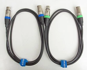 Cable de micrófono de 1,5 m XLR DMX cable OFC-Cobre 2 piezas cada una de 1,5 m de largo incl. velcro de cable - Imagen 1 de 6