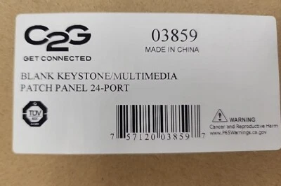 C2G 3859, Blank Keystone/Multimedia 24-Port 2U Patch Panel - Image 1 of 2