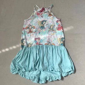 Paper Wings Sleeveless Bubble Dress Multicolor/ Teal w/ Fairies Girls Sz 12 NWT - Picture 1 of 18