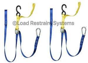 (2 Pack) Motorbike Tie Down, Motorcycle Restraint, Tie Down Strap - Picture 1 of 1