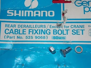Juego de pernos de tope de fijación de cable de desviador trasero Shimano vintage NOS - Imagen 1 de 3