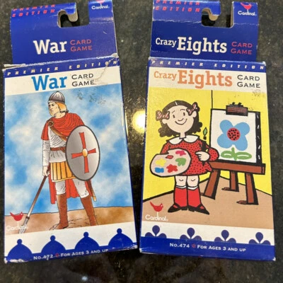 CARD GAMES FOR KIDS CRAZY 8s & WAR BY CARDINAL INDUSTRIES used - Image 1 of 3
