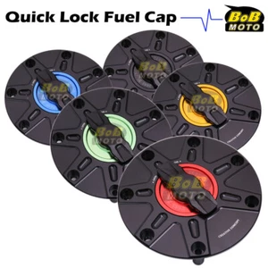 BLACK FCR Quick Lock Fuel Cap For Honda CB 600F Hornet 05-13 12 11 10 09 08 07 - Picture 1 of 9