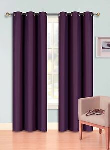 2PC Insulated Foam Lined Heavy Thick Blackout Grommet Window Curtain Panels KK92
