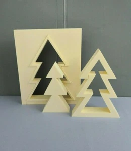 Betongießform "Tannenbaum offen" 25x6 cm Kerzenständer Teelichthalter X-Fach DIY - Bild 1 von 7
