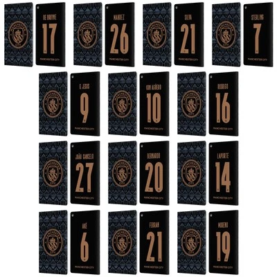 MAN CITY FC 2020/21 PLAYERS AWAY KIT GROUP 1 LEATHER BOOK CASE FOR AMAZON FIRE - Image 1 of 4