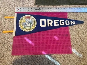 RARE Vintage 1959 OREGON 100th ANNIVERSARY CELEBRATION Pennant - FAST SHIPPER - Picture 1 of 4