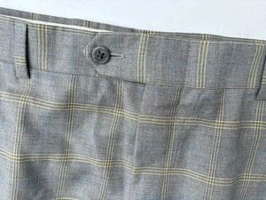 Burberry London Check Plaid Pants Size 38x33 Wool Pleated Cuffed Trousers - Picture 1 of 14