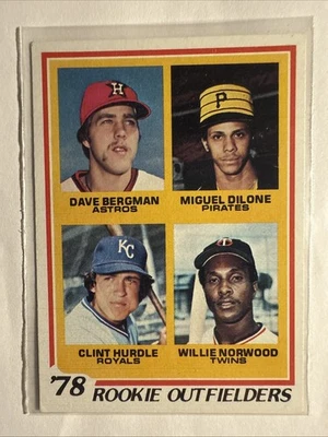 1978 Topps - Rookie Outfielders Dave Bergman, Clint Hurdle, Miguel Dilone... - Image 1 of 2