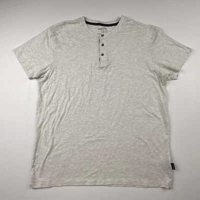 Camiseta Kenneth Cole Para Hombres Talla XL Gris Henley Manga Corta Algodón Viscosa Foto 1 de 4