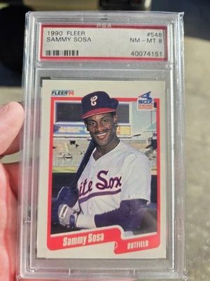 1990 Fleer #548 Sammy Sosa PSA 8 Chicago White Sox RC - Image 1 of 2