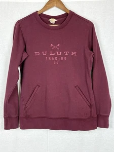 Duluth Trading Company Womens Sweatshirt Crewneck Kangaroo Pocket Small Burgundy - Picture 1 of 6