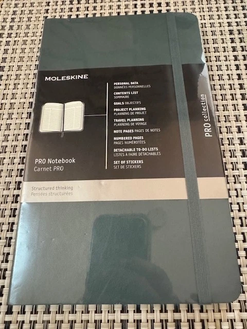NEW Moleskine PRO Notebook, Large, GREEN, HARD Cover, 5" X 8.25" SEALED - Image 1 of 1