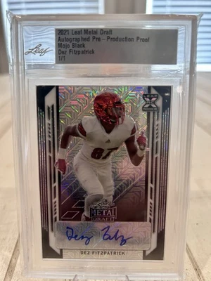 🔥2021 Leaf Trinity Dez Fitzpatrick Autographed Rookie Card #’d 1/1 Mojo Black - Image 1 of 2