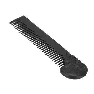 (black)Pocket Beard Comb Hairdressing Comb Zinc Alloy Skull Pattern Hair - Picture 1 of 22