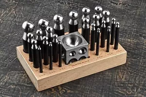 Jewellers 25 pcs Doming Punch and Dapping Block Made Of Steel Dapping Craft - Picture 1 of 4