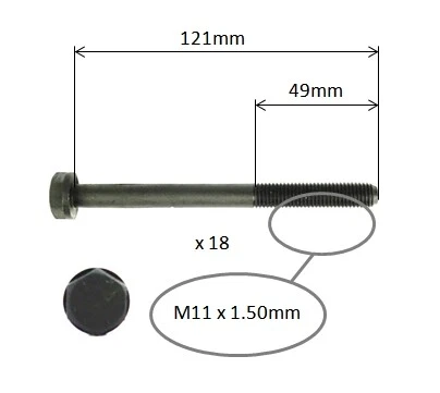 CYLINDER HEAD BOLT SET for HOLDEN JACKAROO L1 SUV 1988-1992 2.8L 4JB1T I4 8V OHV - Image 1 of 1