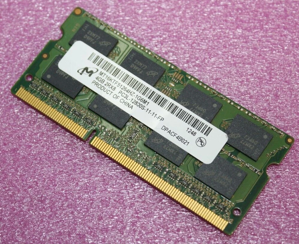 Micron 4GB 2Rx8 PC3L-12800S DDR3 Laptop Memory Ram MT16KTF51264HZ-1G6M1 - Image 1 of 1