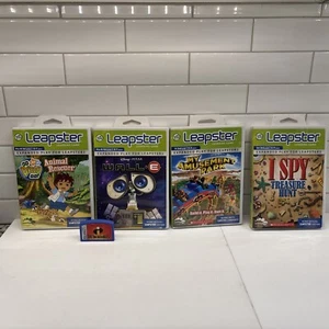 Leap Frog Leapster Learning Game Lot Disney-Nick Jr. Go Diego Go I Spy Wall-E + - Picture 1 of 8