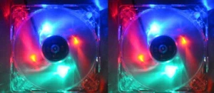 Evercool Boîtier Ordinateur 120mm x 25mm Quad Multicolore LED Ventilateur de Refroidissement (Lot de 2) - Photo 1/1