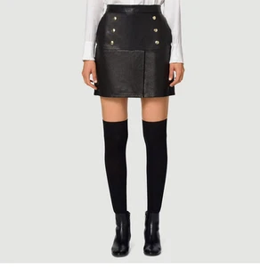 Gonna in pelle sovrapposizione con cornice nuova con etichetta taglia 30 $729 - Foto 1 di 10