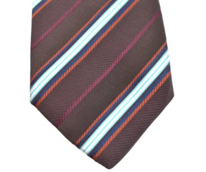 ERMENEGILDO ZEGNA Designer Krawatte NEU 100% Seide silk TIE braun weiß blau 147€ - Bild 1 von 7