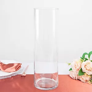 6 pcs 16" tall Clear GLASS Cylinder VASES Wedding Party CENTERPIECES Supplies - Picture 1 of 8