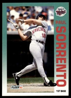1992 Fleer #218 Paul Sorrento Minnesota Twins - Image 1 of 2