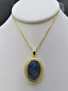 #4859 6,6 quilates Colgante triplete de ópalo natural estilo victoriano con halo de plata de ley - Imagen 1 de 3