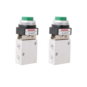 2pcs 3 Way 2 Position Pneumatic Valve PT 1/4" Push Button Actuator MSV-98322PPL - Picture 1 of 4