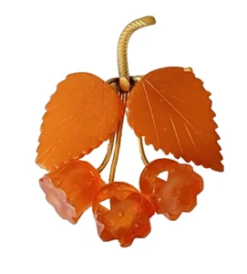 Broche soviético vintage ámbar, joyería para mujer 5,85 gr - Imagen 1 de 8