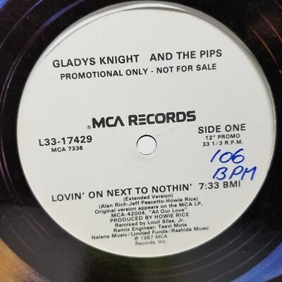 Gladys Knight Lovin on Next To Nothin #2 12" Vinyl Record Single Foto 1 de 3