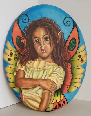 Pintura de retrato original de Terry Lynn Smith sobre lienzo "Hada del culo malo" 2008 Foto 1 de 4