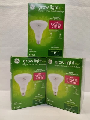 Лот из 3 новых светодиодных лампочек GE Grow для цветов и фруктов. Использует только 9 Вт - Изображение 1 из 4