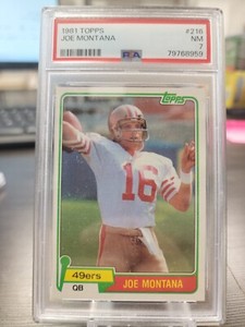 1981 Topps Football Joe Montana Rc Rookie Card Nm Psa 7 Vintage 