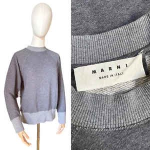 Felpa MARNI Tinta Unita Grigio Made In Italy Designer EU Taglia 44 - Foto 1 di 11