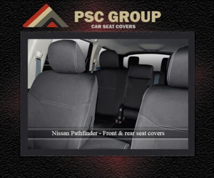 SEAT COVERS Fit Nissan Pathfinder FRONT(FB)+2nd Row WATERPROOF PREMIUM NEOPRENE - Picture 1 of 8
