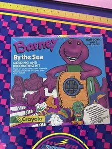 New Vintage Barney By the Sea Molding and Decorating Kit Crayola 1993 - Picture 1 of 5