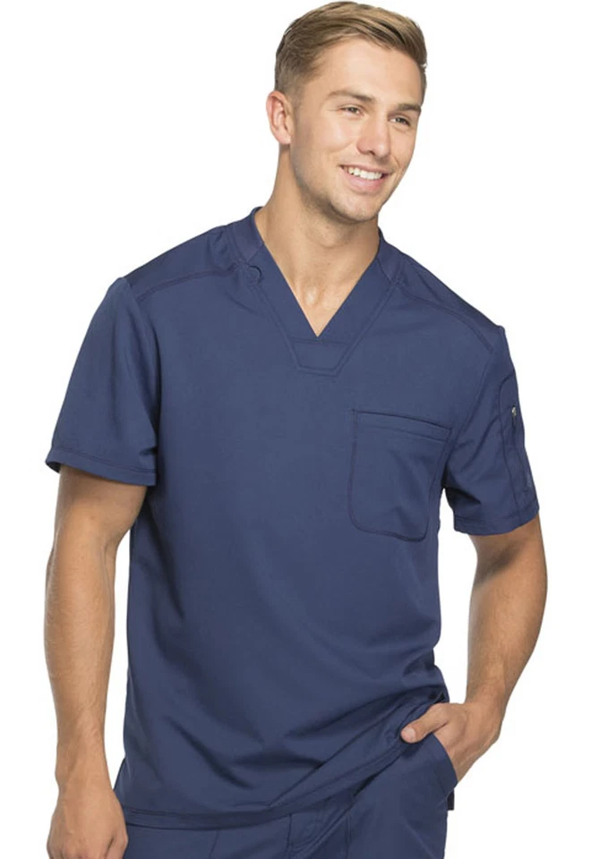 Dickies Dynamix DK610 Men's V-Neck Top Medical Uniforms Scrubs L Navy