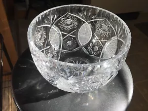 Lead Crystal Rose Bowl Vase UNSIGNED - Picture 1 of 17