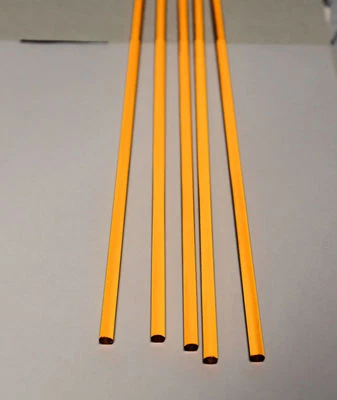 5 PC 1/4” DIAMETER 18” INCH LONG CLEAR AMBER ACRYLIC TRANSLUCENT COLORED ROD - Image 1 of 2