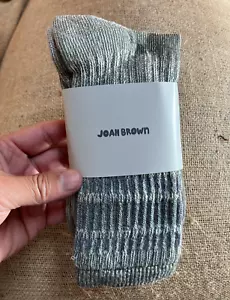 Joah Brown Merino Wool Stripe Sock lady 6-12 USA Color: Sage Green $34 - Picture 1 of 8