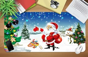 3D Cartoon Santa Claus I7 Christmas Non-slip Desk Mat Keyboard Pad Amy - Picture 1 of 8