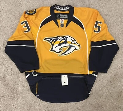 Camiseta deportiva Pekka Rinne Reebok Edge 2.0 Pro auténtica Nashville Predators micrófono Foto 1 de 4