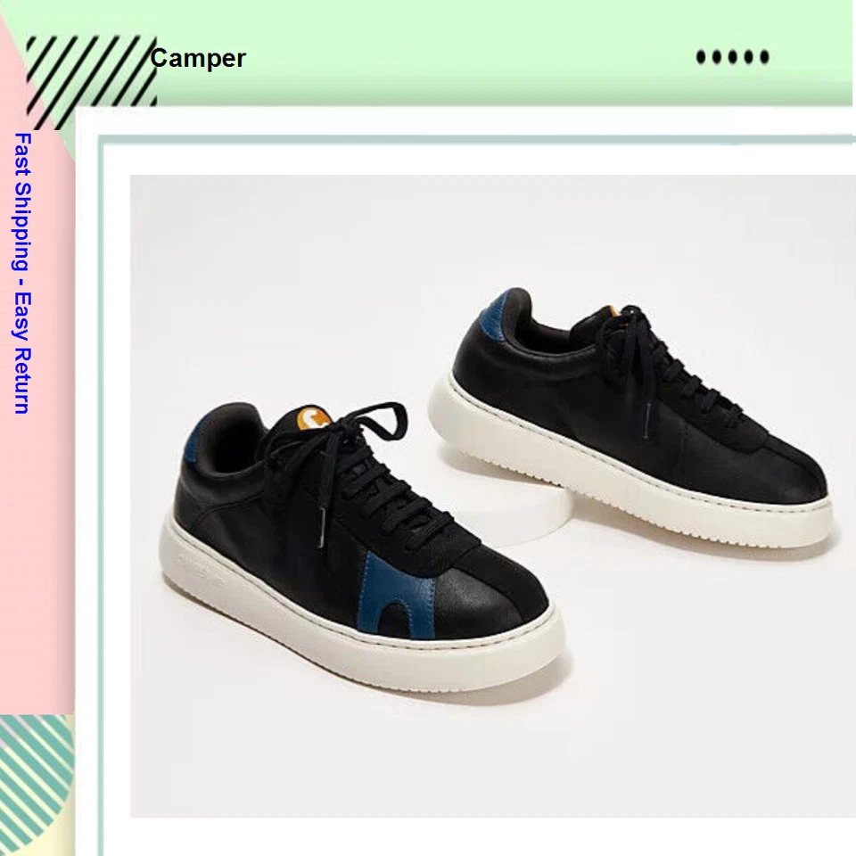 Camper Leather Lace-Up Sneakers Runner K21 | Black | Sz-7