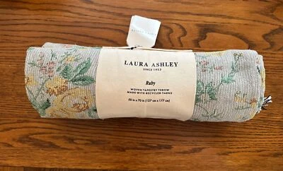 New Laura Ashley RUBY  Jacquard Woven Tapestry Throw 50"x70" - Image 1 of 4