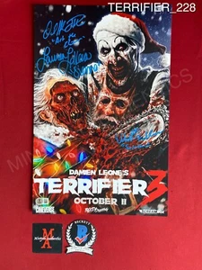Terrifier 3 cast firmato 11x17 foto David Howard Thornton Lavera Fullam Beckett - Foto 1 di 5